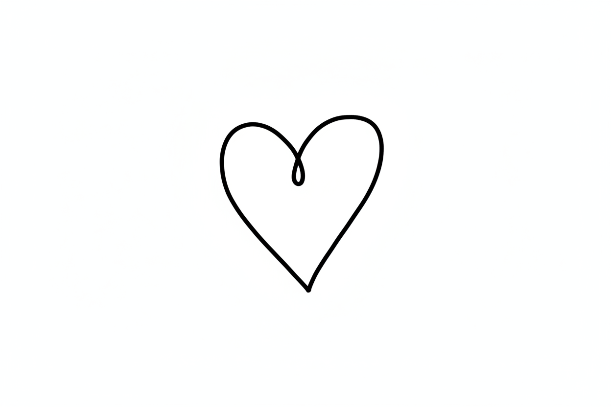 ein herz einfach nur schwarze skizze